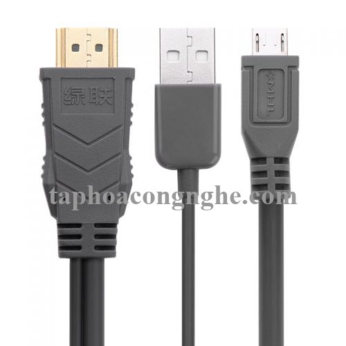 Ugreen 20138 3M màu Xám Cáp MHL Micro USB sang HDMI MH101 30020138